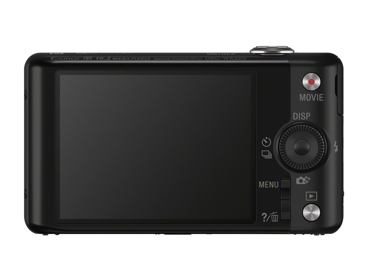 SONY Cyber-shot DSC-WX220 NFC Digitalkamera Schwarz, 10x opt. Zoom, TFT-LCD, Xtra Fine, WLAN