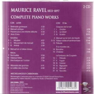 CD-Cover mit lila Hintergrund, Titelliste und Künstlername: Maurice Ravel.