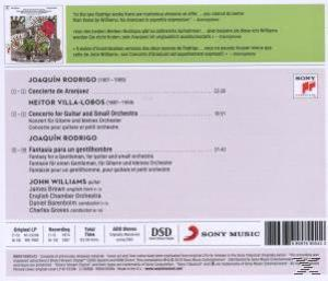 CD-Rückseite. Titelliste für Joaquín Rodrigo. Enthält weitere Namen wie John Williams und das English Chamber Orchestra.