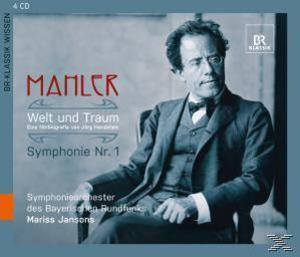 Albumcover: Mann im Anzug. Titel: Mahler Welt und Traum. Symphonie Nr. 1. Ein Mann sitzt auf einem Stuhl und blickt den Betrachter an.