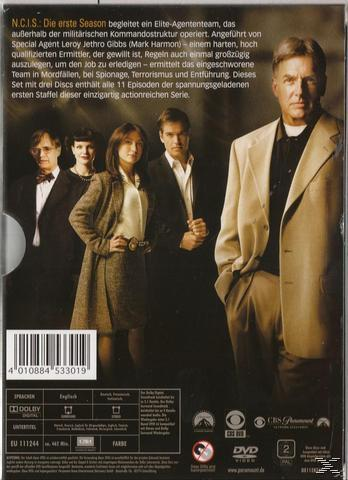 DVD-Cover: NCIS. Personengruppe im Hintergrund. Der Titel steht oben.