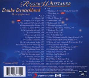 CD-Cover von Roger Whittaker, Danke Deutschland, blauer Hintergrund, Titelliste und Sony Music Logo.