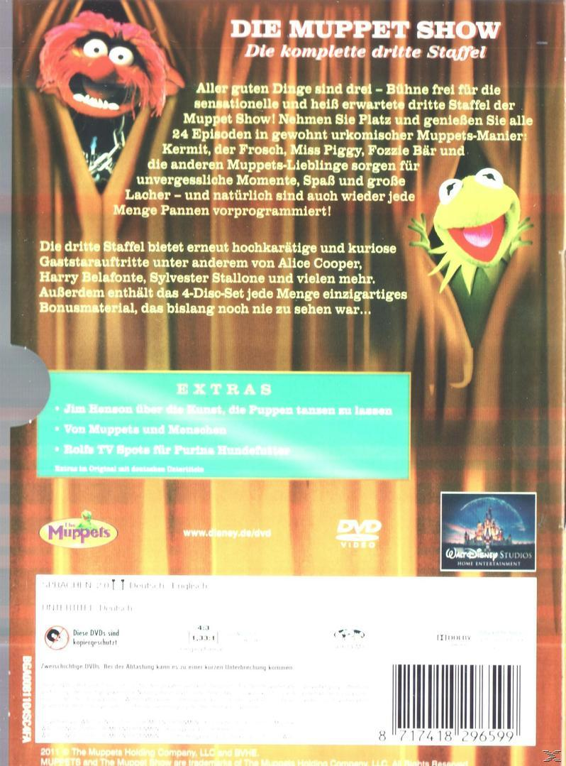 Muppet Show DVD-Cover. Kermit und Animal sind abgebildet. Text auf Deutsch.