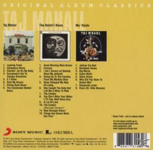 Albumcover mit 3 Mini-Albumcovern und Tracklist von Taj Mahal, The Natch'l Blues und The Real Thing.
