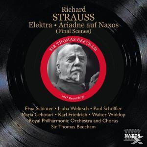 Albumcover mit Richard Strauss Titel, Foto von Sir Thomas Beecham und Namen von Interpreten und Orchester.
