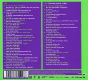 CD-Rückseite mit Titellisten, Grün- und Lila-Farbschema.