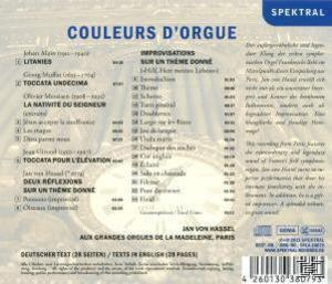 Jan Von Hassel - Couleurs D'Orgue  - (CD)