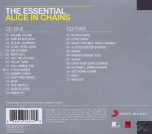 Albumcover: The Essential Alice in Chains. Titelliste, zwei CDs, grauer Hintergrund.