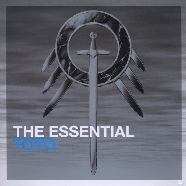 Albumcover für The Essential Toto. Ein silbernes Schwert in der Mitte mit grauem Hintergrund.