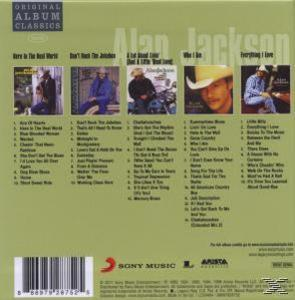 Albumcover mit Songtiteln und Bildern von Alan Jackson.