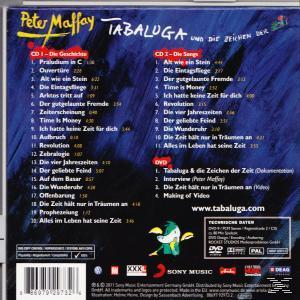 CD-Cover für 'Tabaluga' mit Peter Maffay, mit Tracklisten auf der Rückseite und einem grünen Vogel.