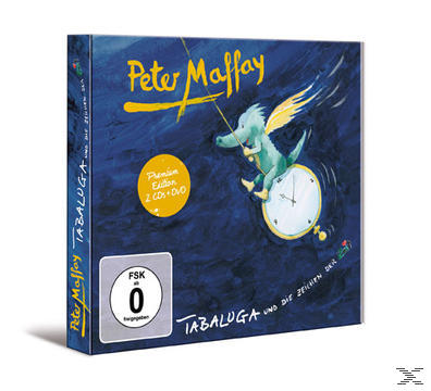 Albumcover. Ein grüner Drache auf einer Uhr. Titel: Peter Maffay - Tabaluga und die Zeichen der Zeit.