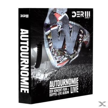 DVD-Cover: Schwarz-Weiß-Bild eines Live-Konzerts. Text: Autoronimie Der Konzert-Film + Doppel-Live Album.