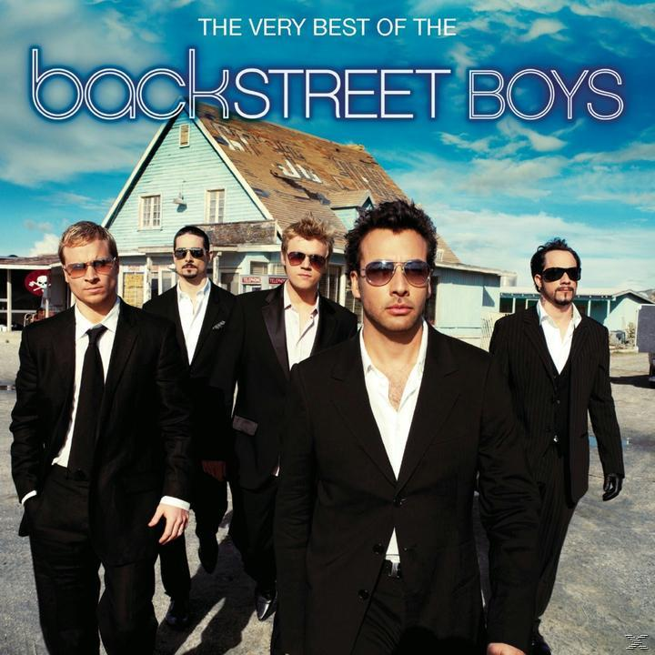 Backstreet Boys Albumcover: fünf Männer in Anzügen, Sonnenbrillen, Haus im Hintergrund, blauer Himmel.