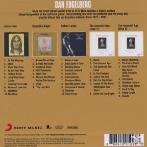 Albumcover mit Dan Fogelberg, seinen Fotos und Albumtiteln, einschließlich des Doppelalbum-Sets.