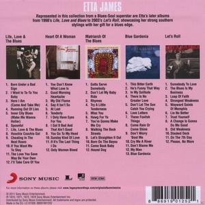 Albumcover mit verschiedenen Bildern und Texten über Etta James.