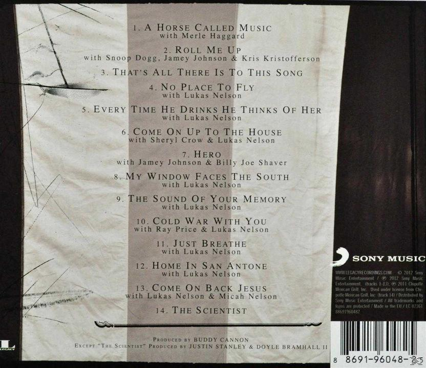 Rückseite des Albums mit Titelliste. Das Album ist eine Zusammenarbeit mit Merle Haggard und anderen Künstlern.