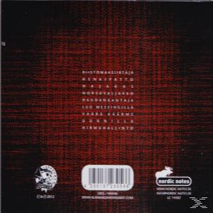 Albumcover mit dunklem, rot getöntem Hintergrund und weißem Text.