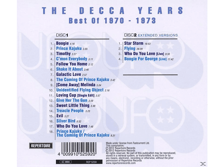 Thumbnail - UFO - The Best Of Decca Years 1970-1973 (CD)