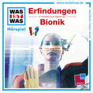 CD-Cover, ein Frauengesicht mit digitalem Effekt und Text 'Erfindungen', 'Bionik'.