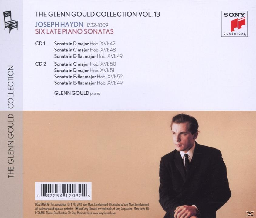 Rückseite der CD. The Glenn Gould Collection Vol. 13. Joseph Haydn. Sechs späte Klaviersonaten.