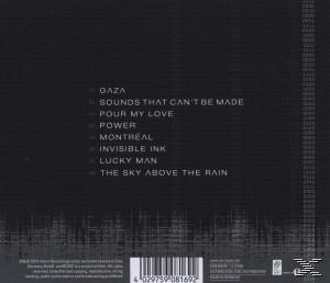 Albumcover: Rückseite eines Albums mit Titelliste und Credits. Schwarz und Weiß.