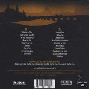 CD-Rückseite. Text über das Album, Titelliste und Credits. Brauner Hintergrund.