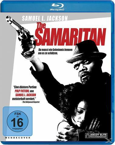 Blu-ray-Hülle: Samuel L. Jackson, Waffe und Text für The Samaritan. Actionfilm-Cover.
