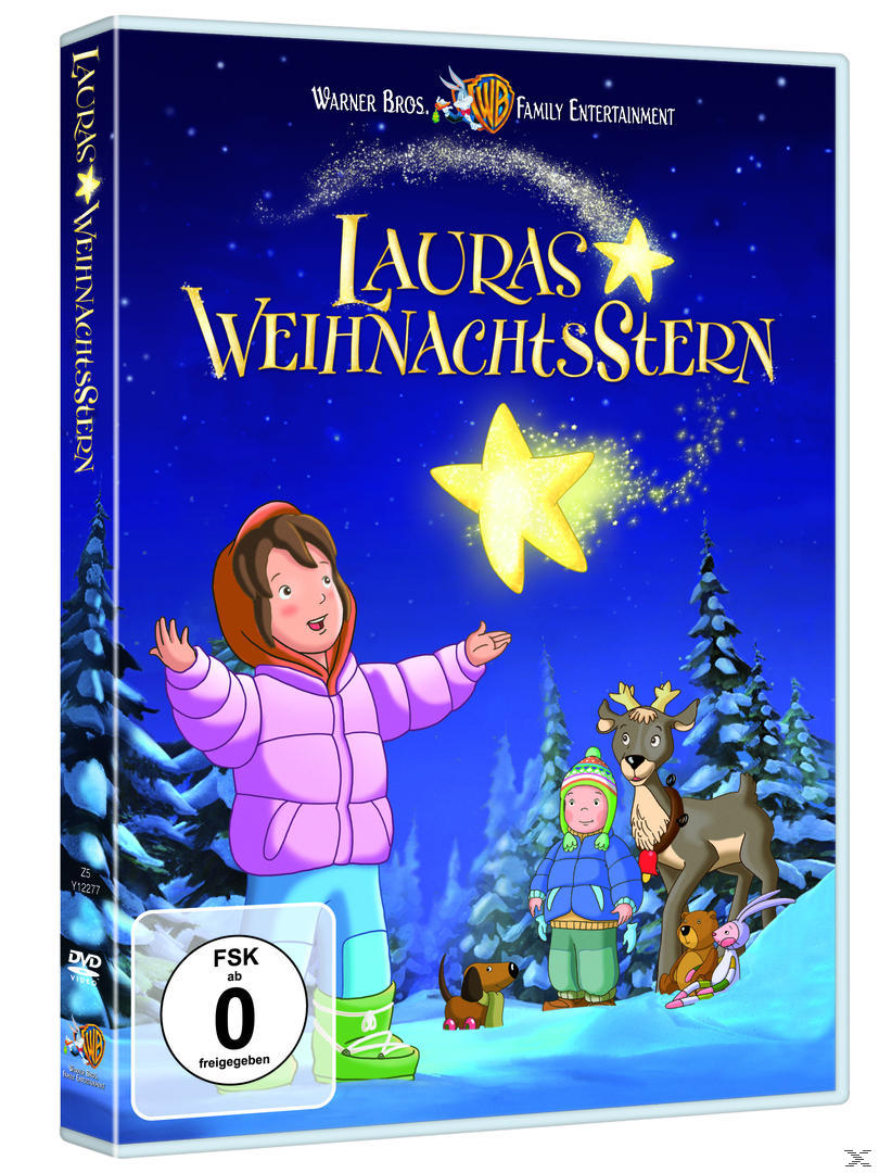 DVD-Cover, Cartoon, Mädchen mit Stern, Schneeszene.