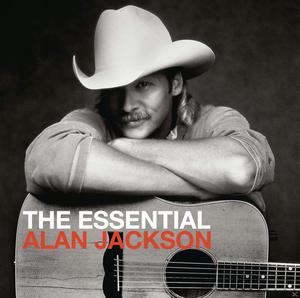 Alan Jackson mit Hut auf einer Gitarre, das Albumcover lautet "The Essential Alan Jackson".