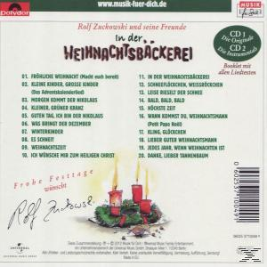 CD-Cover, Rückseite, mit Titelliste und einer Zeichnung von Kerzen und Weihnachtsdekoration.