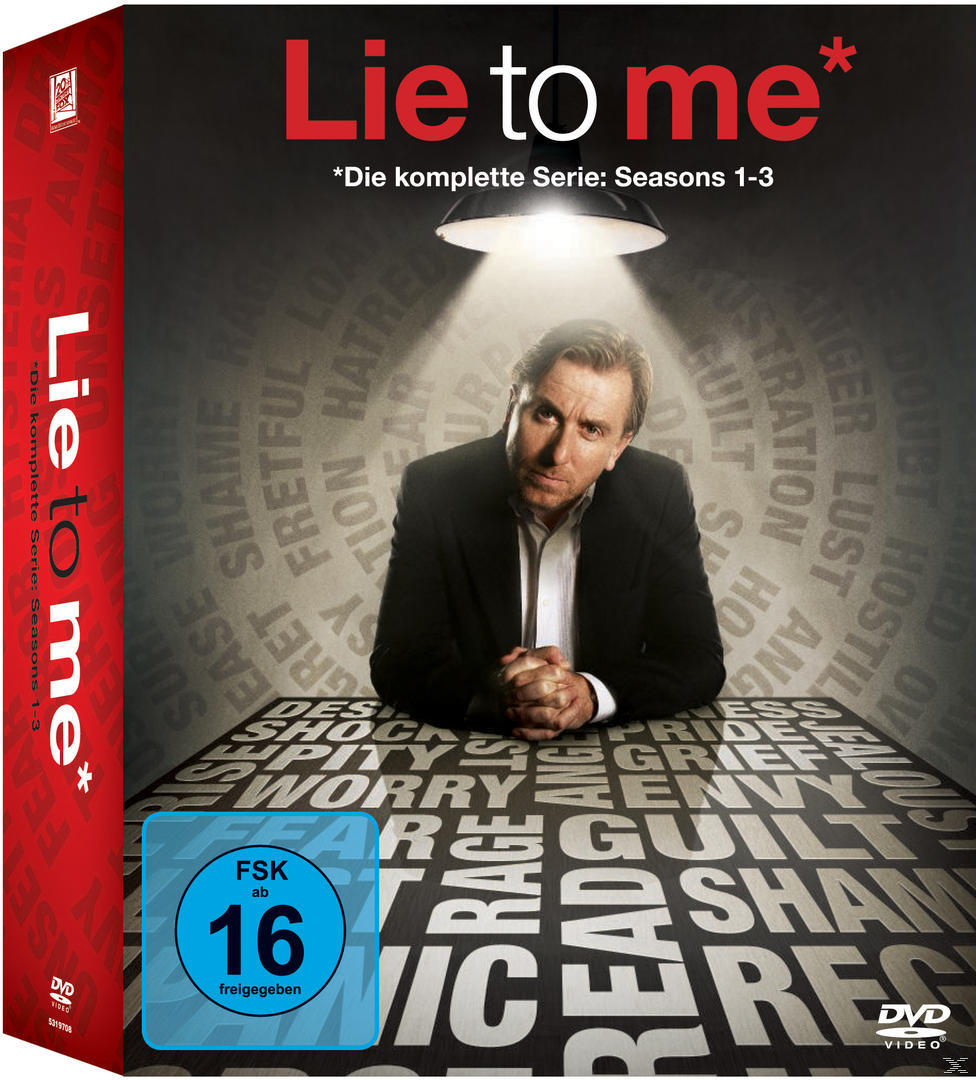 DVD-Cover, Mann mit verschränkten Armen. Text: Lie to me. FSK 16.
