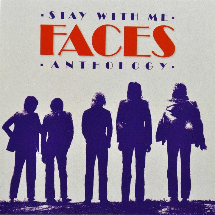 Faces Anthology Albumcover. Fünf Silhouetten von Männern stehen in einer Reihe. Das Wort FACES steht in Rot.