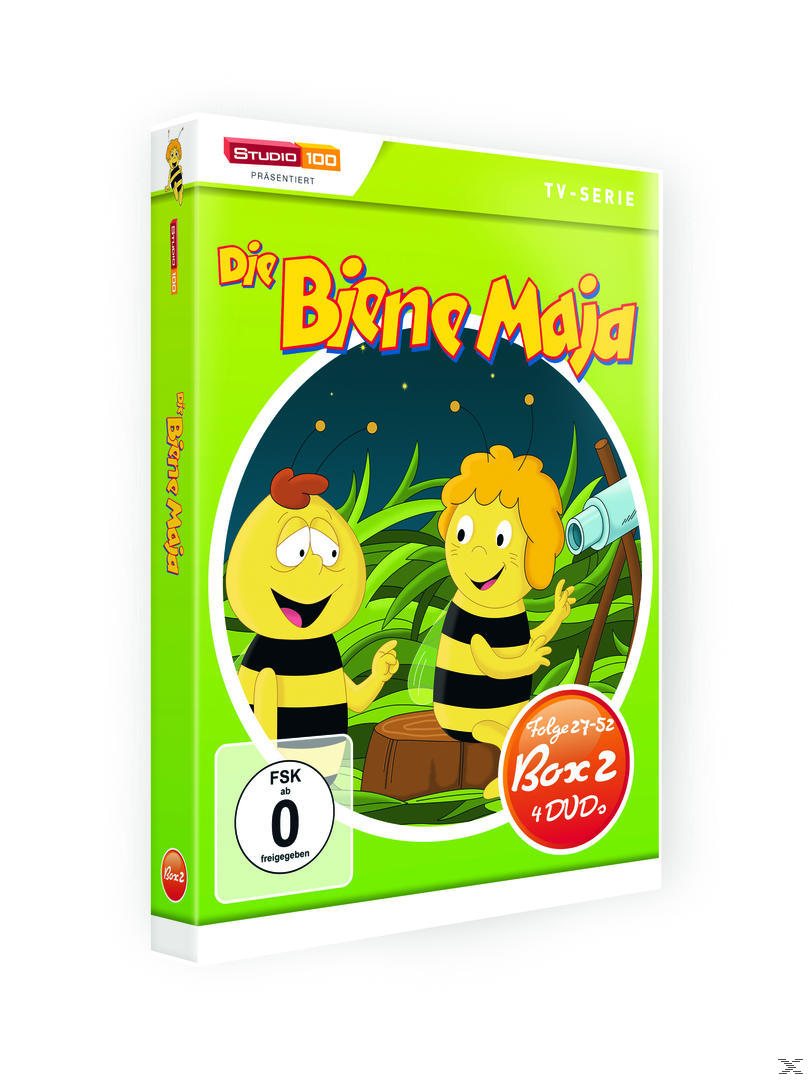 DVD-Box-Set der Zeichentrickserie Die Biene Maja mit einer Biene, einem Kind und Text.