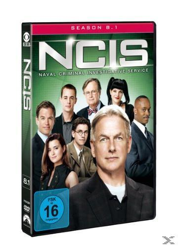 DVD-Cover von NCIS, mit Darstellern und einem blauen FSK 16-Logo. Staffel 8.1 ist geschrieben.
