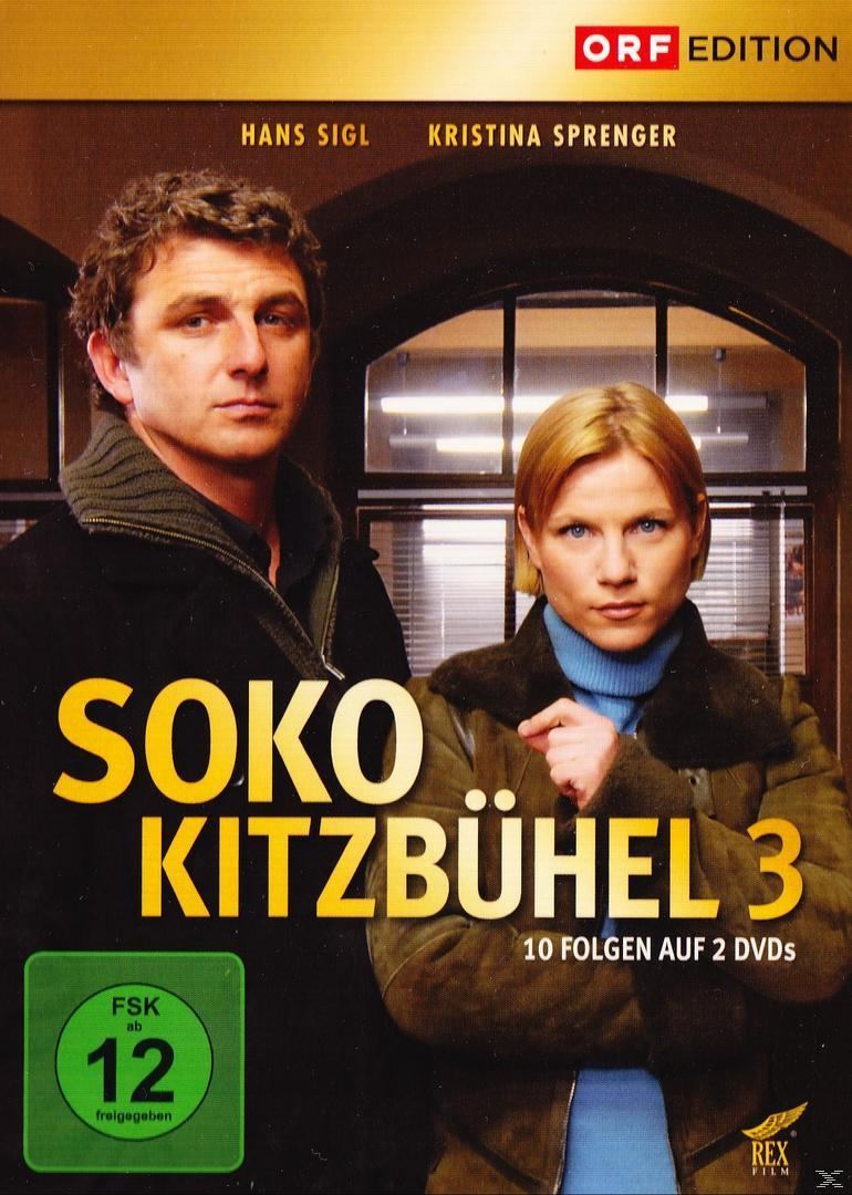 DVD-Cover: Zwei Personen schauen den Betrachter an. Titel: SOKO KITZBÜHEL 3. Grünes FSK 12 Logo.