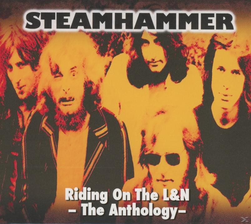 Albumcover: Steamhammer. Fünf Männer in einem Gruppenfoto mit dem Text 'Riding On The L&N'.