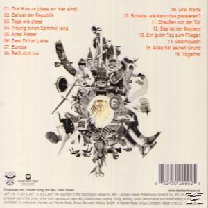 Rückseite einer CD mit einer Collage von Bildern und Songtiteln.