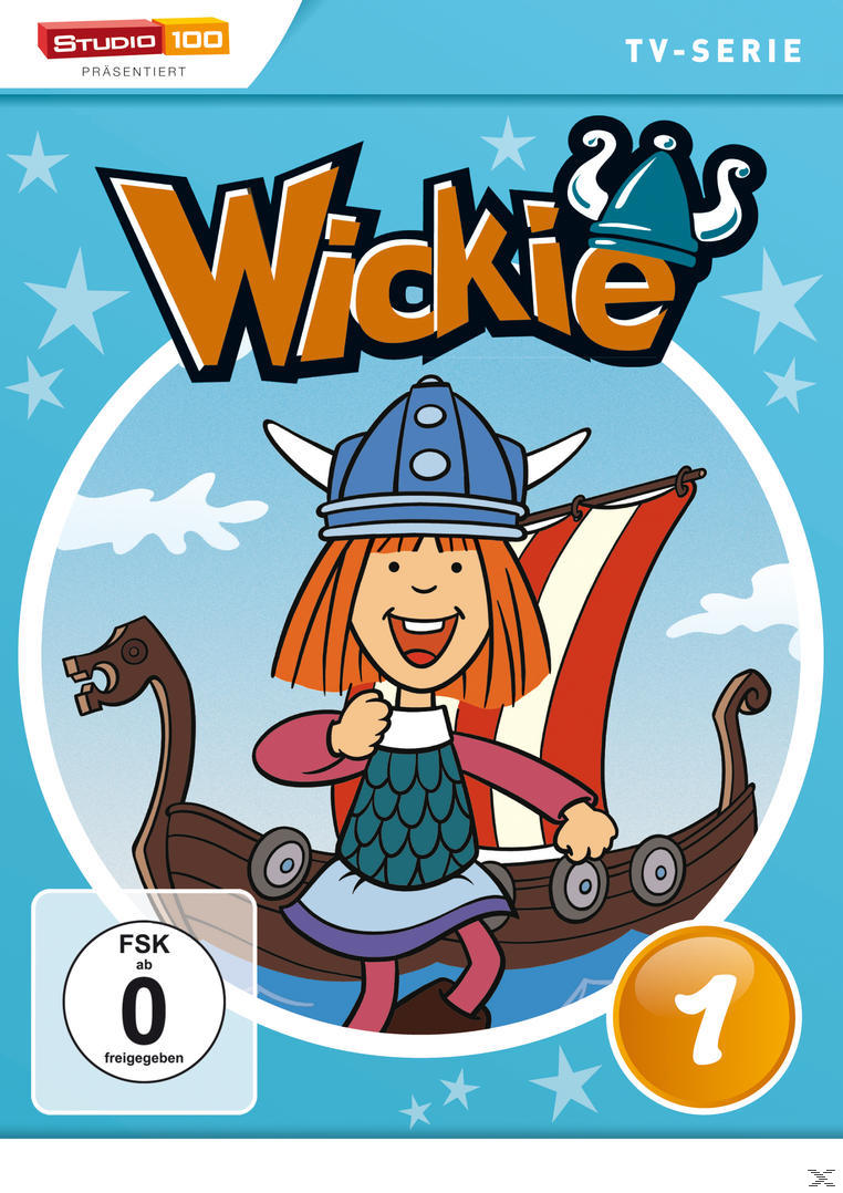Wickie the Viking DVD-Cover. Cartoon-Junge in einem Wikingerboot.