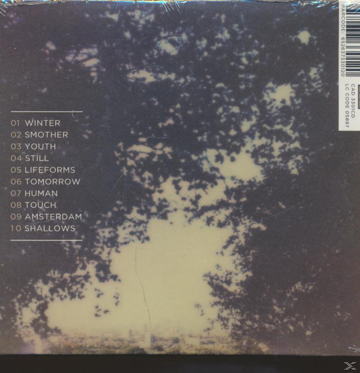 CD-Cover, blau-weiße abstrakte Äste mit einer Liste.