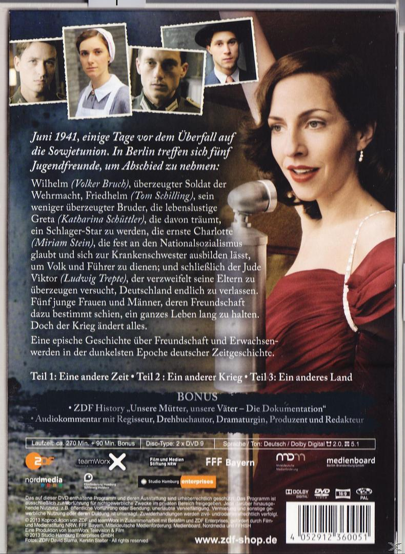 DVD-Cover. Eine Frau in einem roten Kleid spricht. Text auf Deutsch. Historisches Thema.