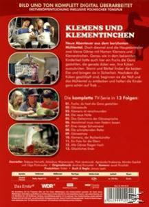 DVD-Cover für 'Klemens und Klementinchen'. Bilder und Text auf rotem Hintergrund.