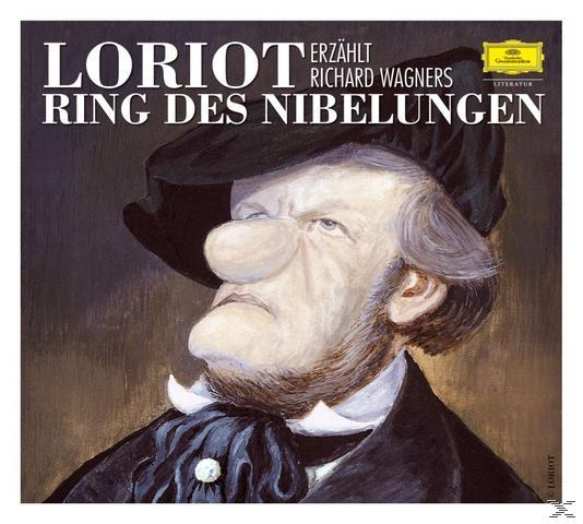 Albumcover, Richard Wagner. Mann Porträt, Text: Ring des Nibelungen, Illustration.