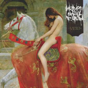 Albumcover, eine nackte Frau reitet auf einem weißen Pferd, mit einem roten und goldenen Sattel und Burg-Hintergrund.