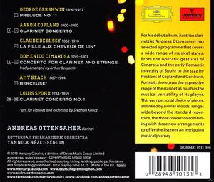 CD-Cover. Text: George Gershwin, Aaron Copland, Claude Debussy und andere. Gelb-roter Hintergrund.