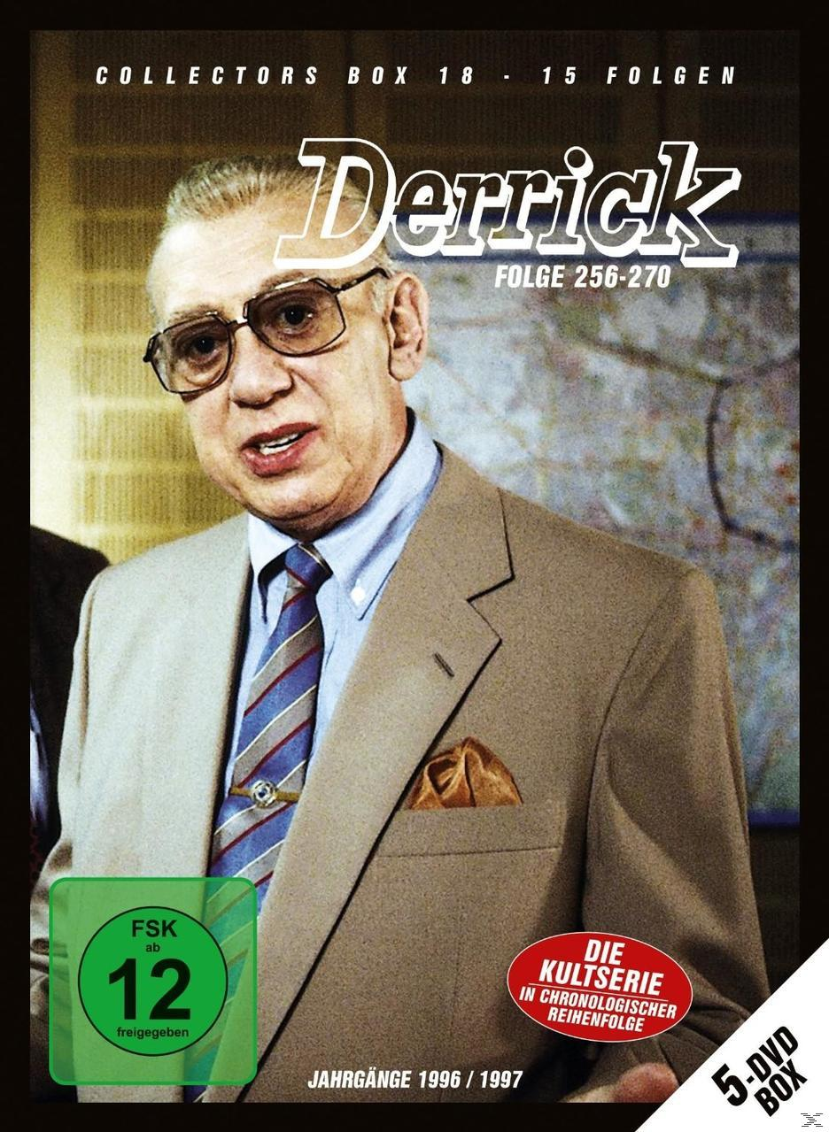 DVD-Cover mit einem Mann im Anzug und Brille. Titel 'Derrick'.