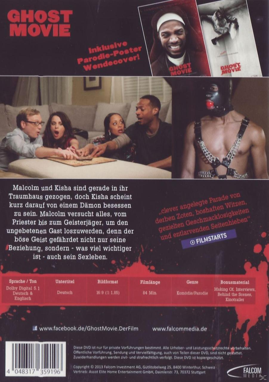 DVD-Rückseite für Ghost Movie. Schauspieler, Text und Szenen. Dunkel und komisch.