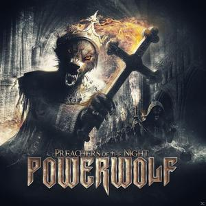 Albumcover für 'Powerwolf'. Ein Werwolf mit Kreuz und dunklem Hintergrund.