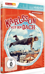 DVD-Cover mit einem Cartoonbild eines Mannes, der mit einem Propeller fliegt.
