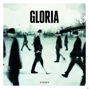 Albumcover mit verschwommenen Figuren. Titel: Gloria, schwarz-weiß, Stereo.